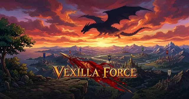 推出了可在瀏覽器遊玩的戰略模擬遊戲《VEXILLA FORCE》。從40個勢力中選擇其一，目標是統一大陸。將領擁有全身畫與語音。 的預覽圖