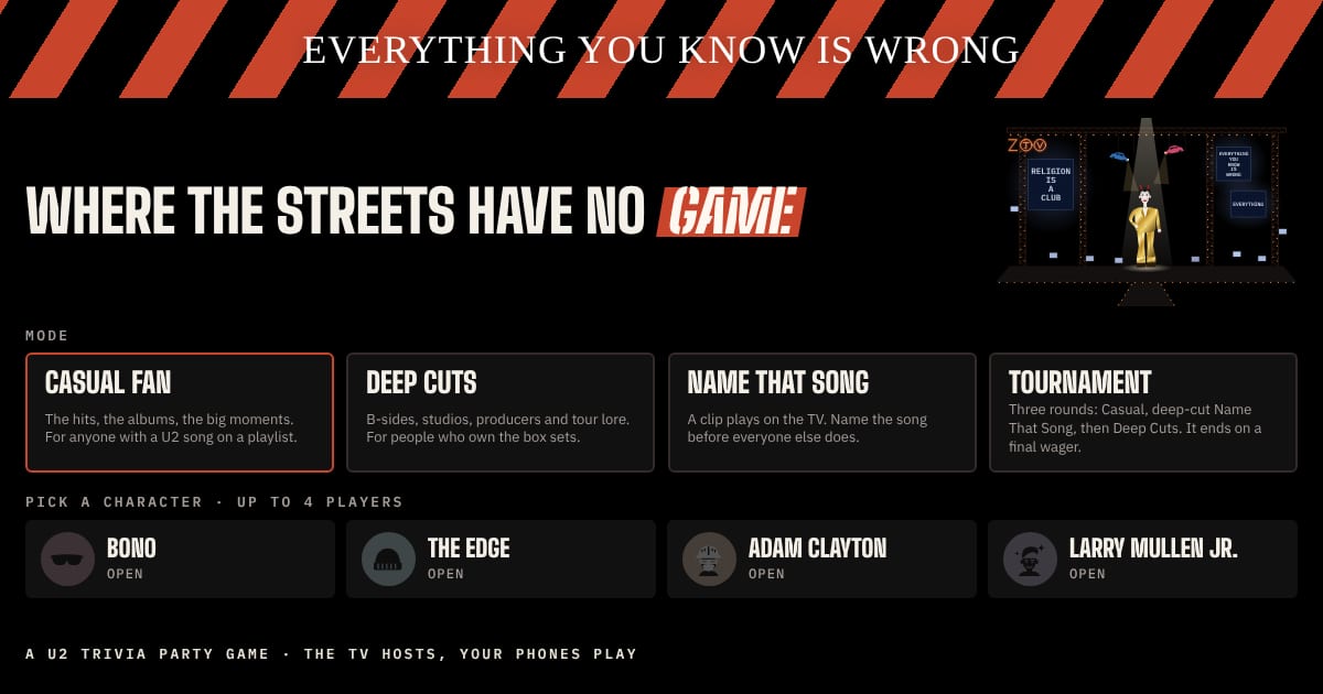Where the Streets Have No Game のプレビュー