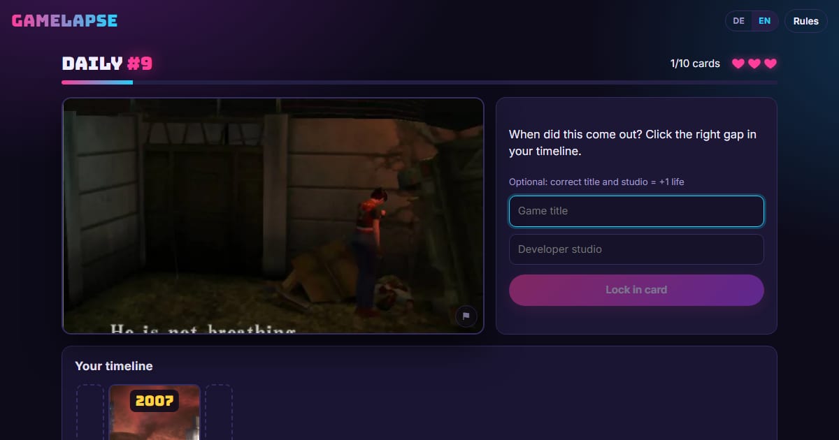 Preview of Gamelapse: When did this come out?