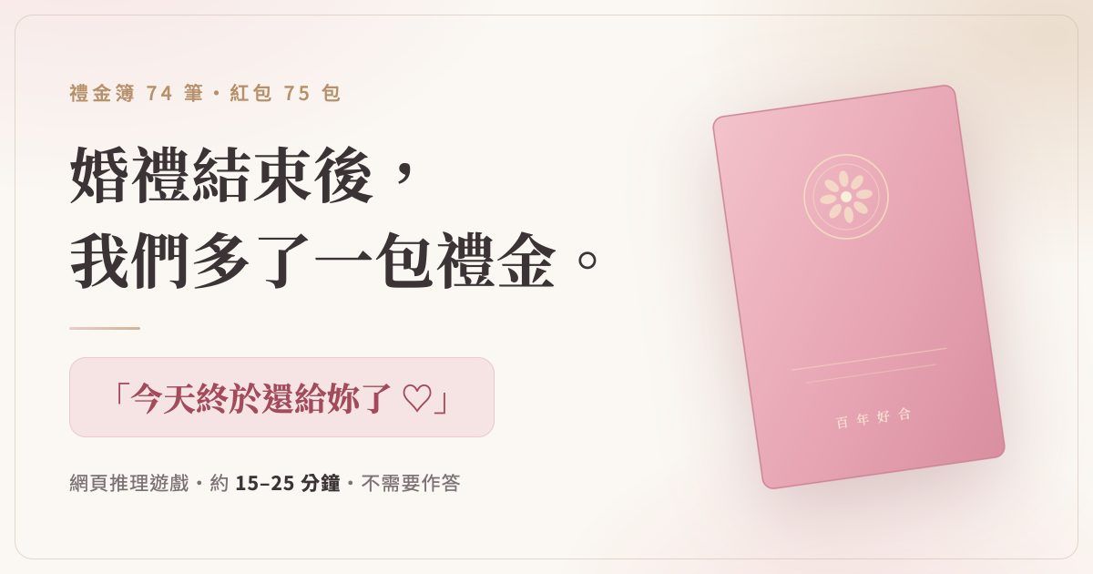 Preview of 婚禮結束後，新娘發現多收了一包禮金